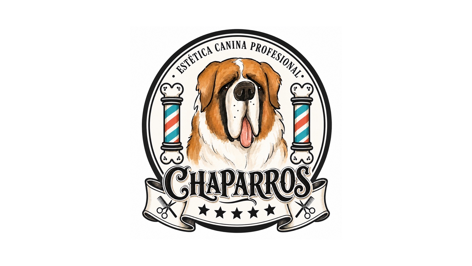Identidad gráfica de Chaparros Estética Canina Profesional